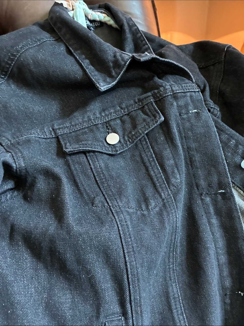 Long Black Denim Jacket for Women - Picture 7 of 7